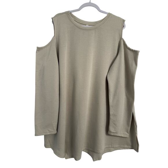 Ahh Dreams NWOT Lounge Cold Shoulder Long Sleeve Asymmetric Tunic Sweatshirt 3X - Picture 1 of 9